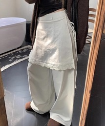 LAC-VERT | レース付き巻きスカートパンツ(その他パンツ)