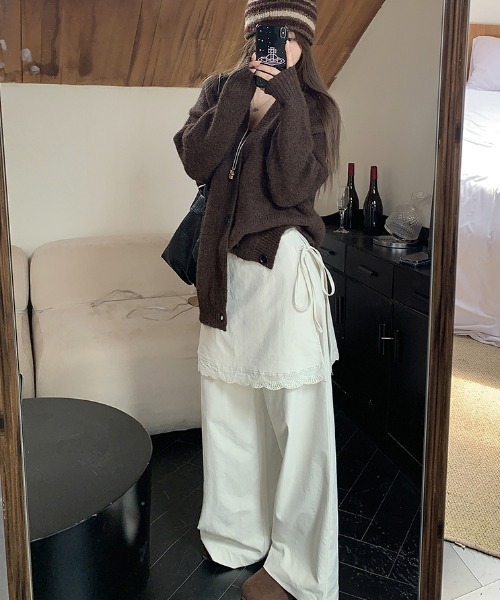 LAC-VERT(ラック・ヴェール)の「レース付き巻きスカートパンツ(その他パンツ・レディース・ホワイト・FREE/L)」の5枚目の写真