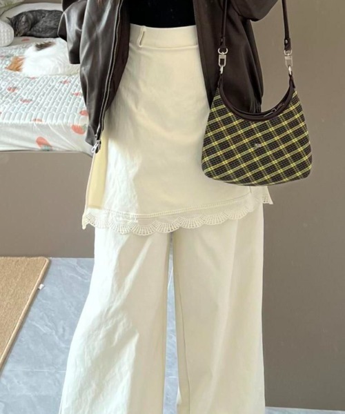 LAC-VERT(ラック・ヴェール)の「レース付き巻きスカートパンツ(その他パンツ・レディース・ホワイト・FREE/L)」の16枚目の写真