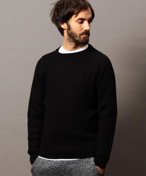 BEAUTY&YOUTH UNITED ARROWS(ビューティーアンドユースユナイテッドアローズ)の「BY ウール アゼ クルーネック ニット◆(ニット/セーター・メンズ・ホワイト/ブラック/ブラウン/ネイビー・X-LARGE/LARGE/MEDIUM/SMALL)」の2枚目の写真
