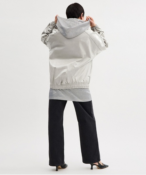 COACH MATIN KIM】レイヤード コーティング フーディー ジャンパー