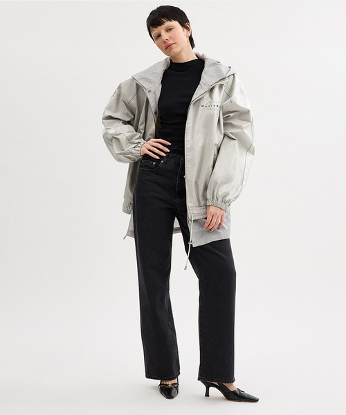 COACH MATIN KIM】レイヤード コーティング フーディー ジャンパー