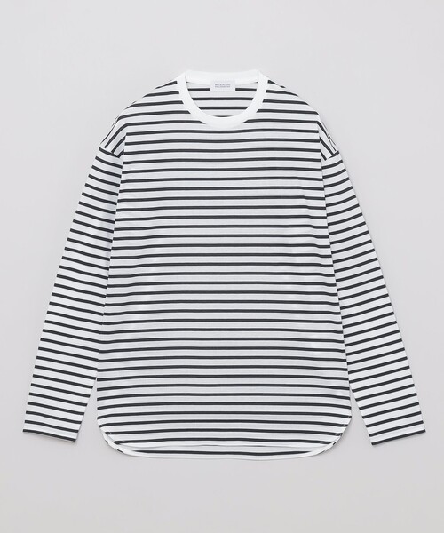 MACKINTOSH PHILOSOPHY(マッキントッシュ フィロソフィー)の「ラウンドヘムボーダーロンT(Tシャツ/カットソー・レディース・ダークネイビー/グリーン・38)」の1枚目の写真