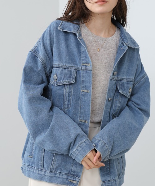 Bab(バブ)の「ルーズデニムジャケット(デニムジャケット・レディース・インディゴブルー/ブルー・M)」の22枚目の写真