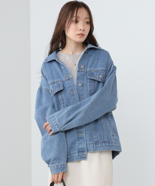Bab(バブ)の「ルーズデニムジャケット(デニムジャケット・レディース・インディゴブルー/ブルー・M)」の15枚目の写真