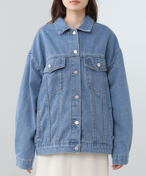 Bab(バブ)の「ルーズデニムジャケット(デニムジャケット・レディース・インディゴブルー/ブルー・M)」の18枚目の写真