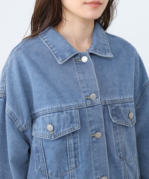 Bab(バブ)の「ルーズデニムジャケット(デニムジャケット・レディース・インディゴブルー/ブルー・M)」の20枚目の写真
