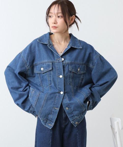Bab(バブ)の「ルーズデニムジャケット(デニムジャケット・レディース・インディゴブルー/ブルー・M)」の11枚目の写真