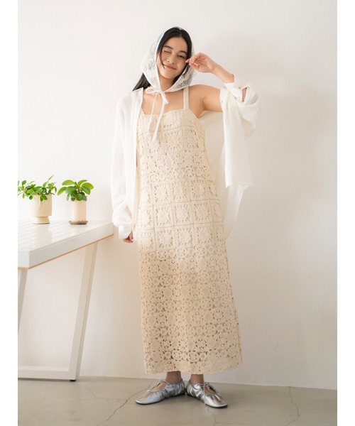 Ungrid（アングリッド）の「シアーエンブロイダリーボンネット（ストール/ショール・レディース・ブラック/オフホワイト・FREE）」の15枚目の写真