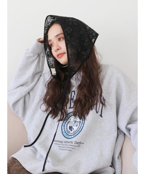 Ungrid（アングリッド）の「シアーエンブロイダリーボンネット（ストール/ショール・レディース・ブラック/オフホワイト・FREE）」の13枚目の写真