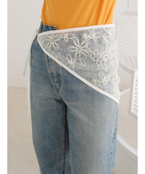 Ungrid（アングリッド）の「シアーエンブロイダリーボンネット（ストール/ショール・レディース・ブラック/オフホワイト・FREE）」の11枚目の写真