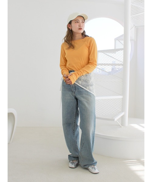 Ungrid（アングリッド）の「シアーエンブロイダリーボンネット（ストール/ショール・レディース・ブラック/オフホワイト・FREE）」の8枚目の写真