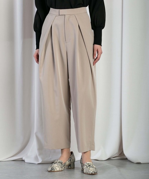 RAW FUDGE(ローファッジ)の「ハイウエストクロスタックパンツ(スラックス・レディース・ベージュ/グレー/ブラック・M)」の3枚目の写真