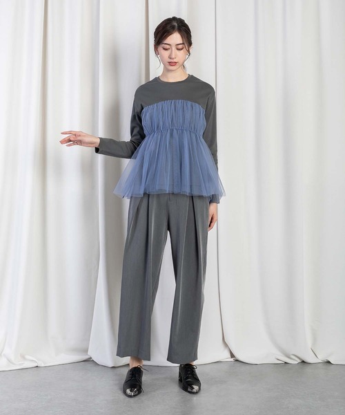 RAW FUDGE(ローファッジ)の「ハイウエストクロスタックパンツ(スラックス・レディース・ベージュ/グレー/ブラック・M)」の11枚目の写真