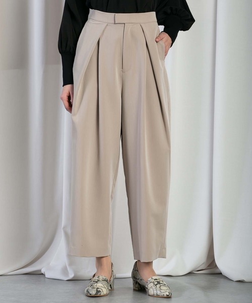 RAW FUDGE(ローファッジ)の「ハイウエストクロスタックパンツ(スラックス・レディース・ベージュ/グレー/ブラック・M)」の9枚目の写真