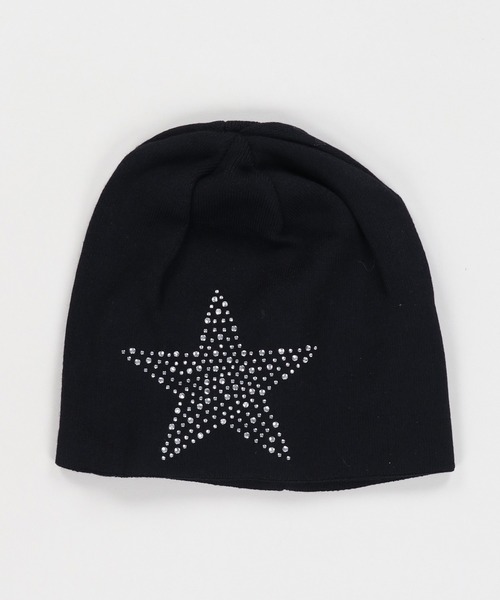 ラインストーン シングルビーニー/ニット帽（ニットキャップ
