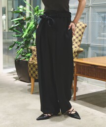 Demi-Luxe BEAMS | アセテート ベルテッドパンツ［手洗い可］(その他パンツ)
