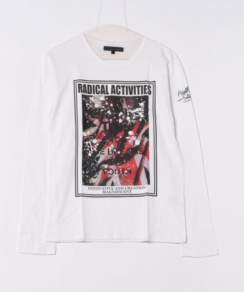 in the attic(インジアティック)の「【W】【it】【in the attic】ヴィンテージプリントクルーネックL/S-T(Tシャツ/カットソー・メンズ・ホワイト/ブラック・X-LARGE/LARGE)」の2枚目の写真