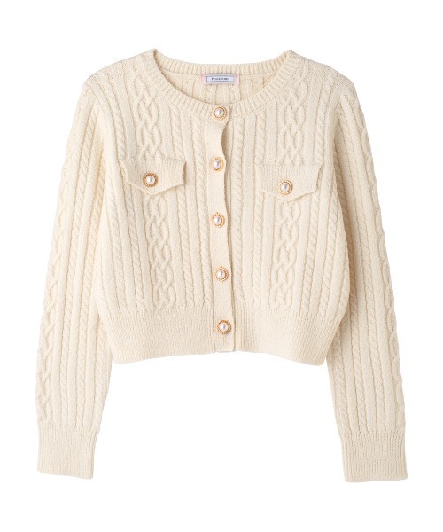 PEACH JOHN（ピーチジョン）の「ツイード風ニットカーデ（カーディガン/ボレロ・レディース・ミント/ネイビー/アイボリー・ONE SIZE）」の16枚目の写真