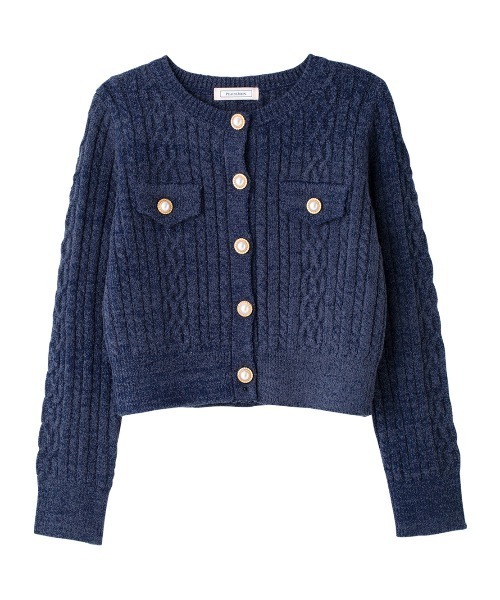 PEACH JOHN（ピーチジョン）の「ツイード風ニットカーデ（カーディガン/ボレロ・レディース・ミント/ネイビー/アイボリー・ONE SIZE）」の20枚目の写真