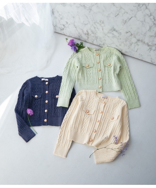 PEACH JOHN（ピーチジョン）の「ツイード風ニットカーデ（カーディガン/ボレロ・レディース・ミント/ネイビー/アイボリー・ONE SIZE）」の14枚目の写真