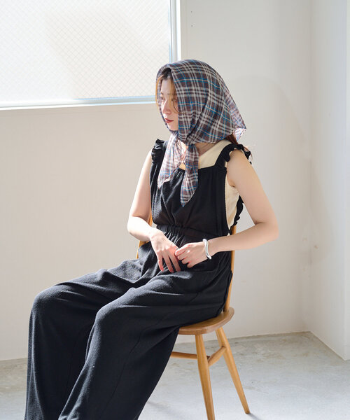 Kastane（カスタネ）の「マルチスカーフ（バンダナ/スカーフ・レディース・ダークブルー/オレンジ/ブルー・FREE）」の6枚目の写真