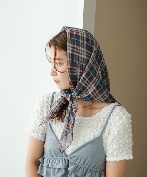 Kastane（カスタネ）の「マルチスカーフ（バンダナ/スカーフ・レディース・ダークブルー/オレンジ/ブルー・FREE）」の9枚目の写真