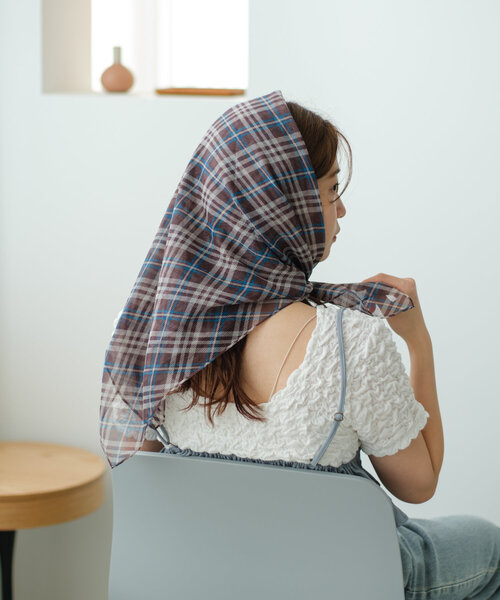 Kastane（カスタネ）の「マルチスカーフ（バンダナ/スカーフ・レディース・ダークブルー/オレンジ/ブルー・FREE）」の12枚目の写真