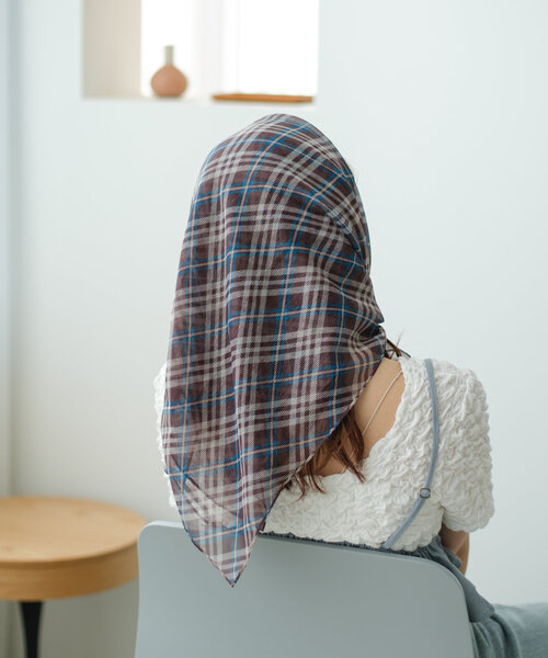 Kastane（カスタネ）の「マルチスカーフ（バンダナ/スカーフ・レディース・ダークブルー/オレンジ/ブルー・FREE）」の13枚目の写真