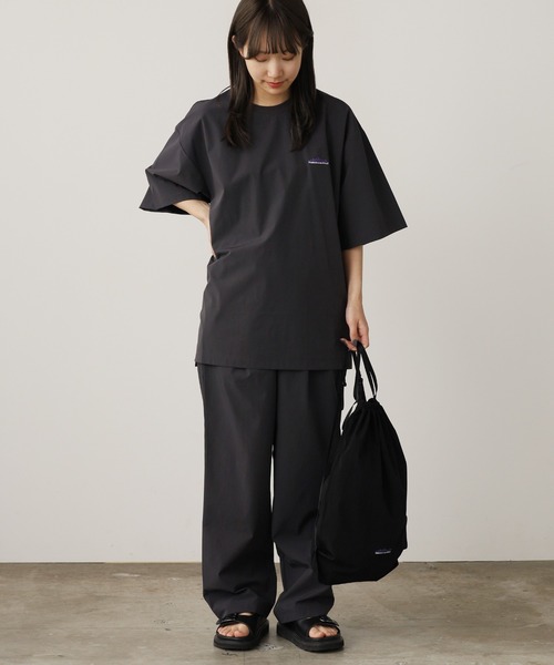 ブラックストライプセットアップタイショートスリーブシャツ