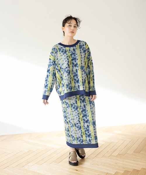 OSMOSIS（オズモーシス）の「ジャガードニットスカート（スカート・レディース・ベージュ/グレイッシュベージュ/ネイビー・ONE SIZE）」の4枚目の写真