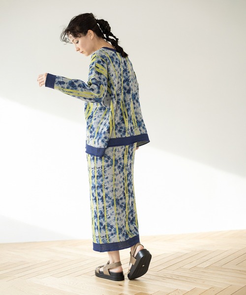 OSMOSIS（オズモーシス）の「ジャガードニットスカート（スカート・レディース・ベージュ/グレイッシュベージュ/ネイビー・ONE SIZE）」の6枚目の写真