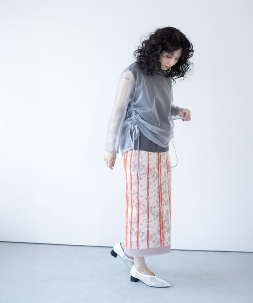 OSMOSIS（オズモーシス）の「ジャガードニットスカート（スカート・レディース・ベージュ/グレイッシュベージュ/ネイビー・ONE SIZE）」の9枚目の写真