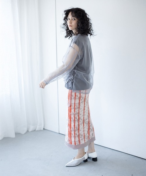 OSMOSIS（オズモーシス）の「ジャガードニットスカート（スカート・レディース・ベージュ/グレイッシュベージュ/ネイビー・ONE SIZE）」の12枚目の写真