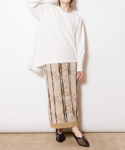 OSMOSIS（オズモーシス）の「ジャガードニットスカート（スカート・レディース・ベージュ/グレイッシュベージュ/ネイビー・ONE SIZE）」の22枚目の写真