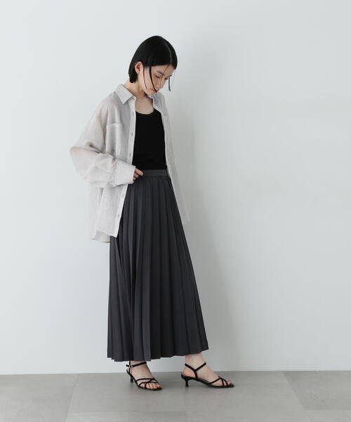 N.（N. Natural Beauty Basic）（エヌエヌナチュラルビューティーベーシック）の「シアーストライプシャツ（シャツ/ブラウス・レディース・ブルー/ピンク/グレー/ベージュ・MEDIUM）」の9枚目の写真