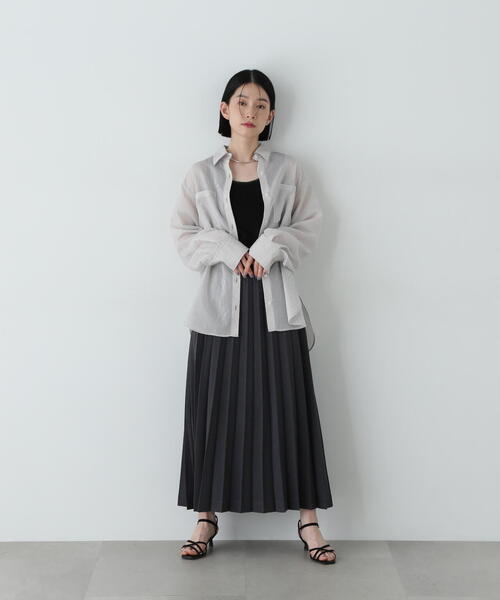 N.（N. Natural Beauty Basic）（エヌエヌナチュラルビューティーベーシック）の「シアーストライプシャツ（シャツ/ブラウス・レディース・ブルー/ピンク/グレー/ベージュ・MEDIUM）」の12枚目の写真