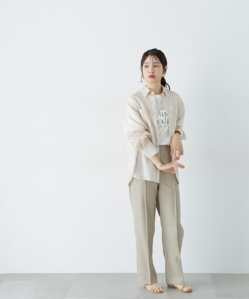 N.（N. Natural Beauty Basic）（エヌエヌナチュラルビューティーベーシック）の「シアーストライプシャツ（シャツ/ブラウス・レディース・ブルー/ピンク/グレー/ベージュ・MEDIUM）」の16枚目の写真