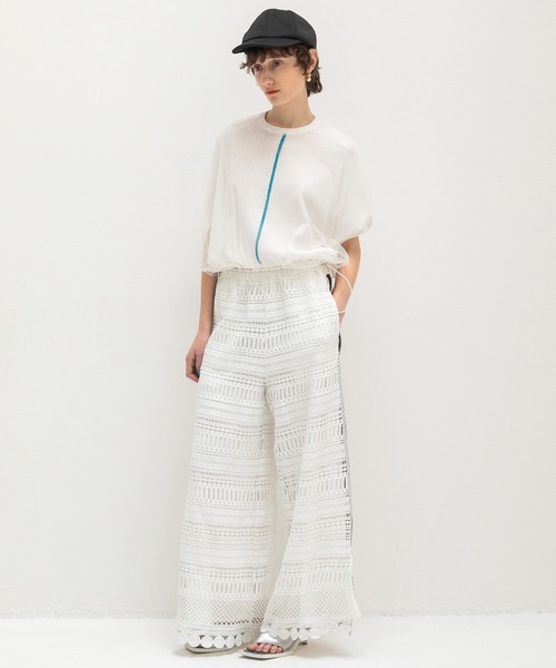 AULA AILA(アウラアイラ)の「レースストライプサイドラインパンツ(その他パンツ・レディース・ブラック/ネイビー/ホワイト・0/1)」の15枚目の写真