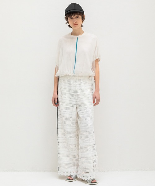 AULA AILA(アウラアイラ)の「レースストライプサイドラインパンツ(その他パンツ・レディース・ブラック/ネイビー/ホワイト・0/1)」の20枚目の写真