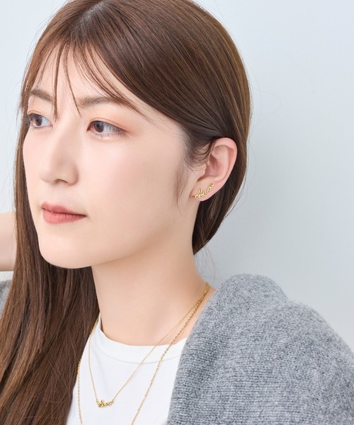 Phoebe(フィービィー)の「ラッキーレターピアス&イヤリング/片耳(ピアス(片耳用)・レディース・ゴールド系1/ゴールド系3/ゴールド系2・FREE)」の10枚目の写真