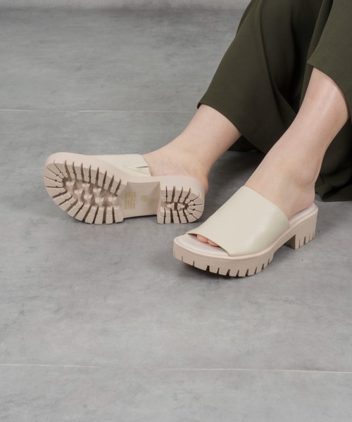 セール】【Mollini/モリーニ】レザーサンダル 厚底 フラット