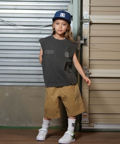 ELEMENT（エレメント）の「ELEMENT/エレメント TAG 3 NO SLEEVE YOUTH キッズ タンクトップ BF02E-355（タンクトップ・キッズ・ホワイト/スミクロ・130cm/140cm/150cm/160cm）」の6枚目の写真