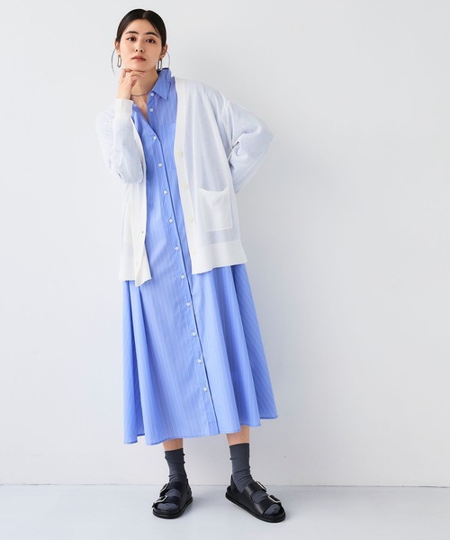 CROSS FUNCTION（クロスファンクション）の「《洗える》サマナチュラオーバーサイズシアーVネックニットカーディガン【CF/クロスファンクション】（カーディガン/ボレロ・レディース・ライトピンク/オフホワイト/ミント/ライトグレー/ブラック/ベージュ/イエロー/ブルー・L/M/LL）」の17枚目の写真