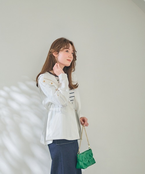 12Twelve Agenda（トゥエルブ　アジェンダ）の「ペプラムマウンテンパーカー（マウンテンパーカー・レディース・オフホワイト/チャコールグレー/ネイビー・M）」の15枚目の写真