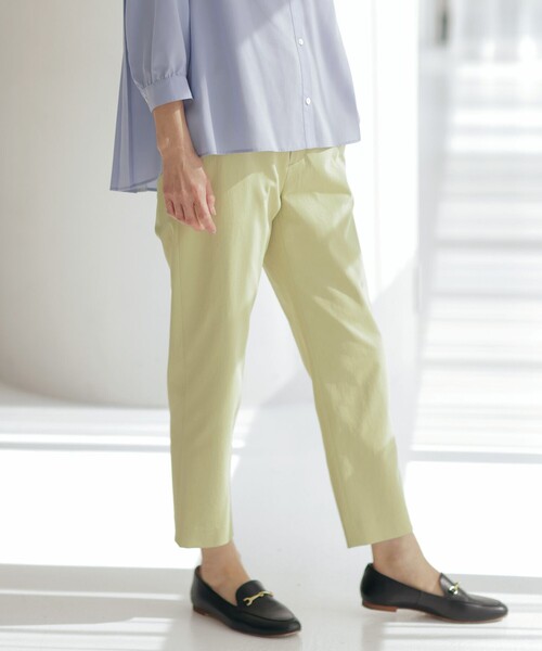 J.PRESS Ladies(J.プレス レディス)の「【洗える・接触冷感・UVケア・吸水速乾・防透け】麻シェルドライ テーパード パンツ(その他パンツ・レディース・アイボリー系/ライトグリーン系/ネイビー系/カーキ系・XS/S)」の3枚目の写真