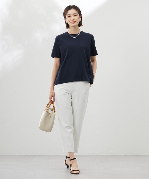 J.PRESS Ladies(J.プレス レディス)の「【洗える・接触冷感・UVケア・吸水速乾・防透け】麻シェルドライ テーパード パンツ(その他パンツ・レディース・アイボリー系/ライトグリーン系/ネイビー系/カーキ系・XS/S)」の7枚目の写真