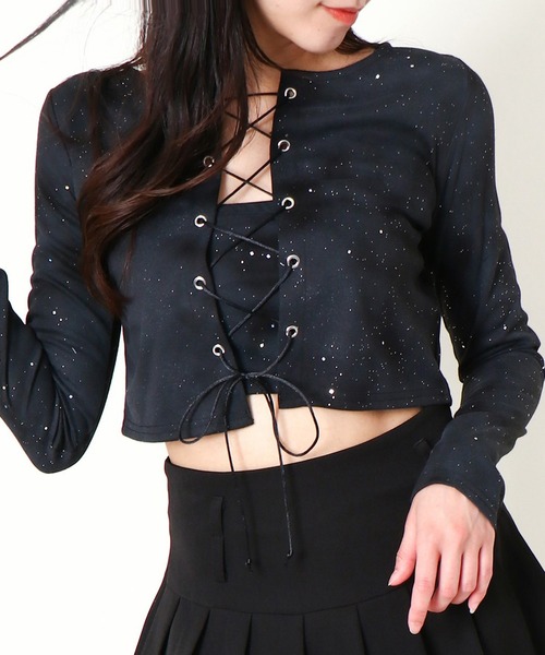 ♡購入者さま♡芽風トップス セール】ハート刺繍レイヤード風ニットトップス（ニット