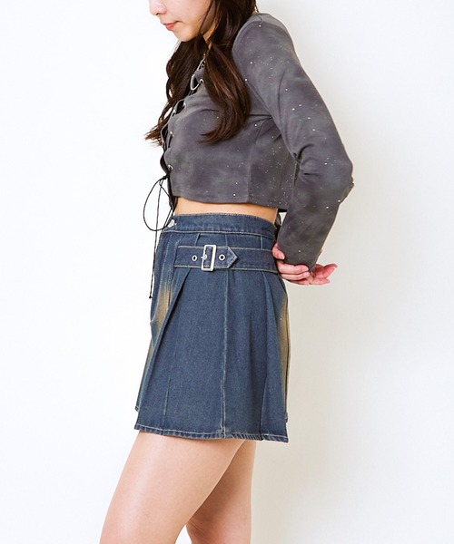 GORGE（ゴージ）の「《編み上げ×ラメアクセント》レディース クロップドトップス Y2K風 春秋冬（Tシャツ/カットソー・レディース・アイボリー/ブラック/グレー・F）」の15枚目の写真