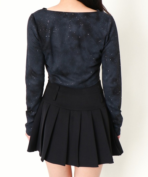 GORGE（ゴージ）の「《編み上げ×ラメアクセント》レディース クロップドトップス Y2K風 春秋冬（Tシャツ/カットソー・レディース・アイボリー/ブラック/グレー・F）」の22枚目の写真